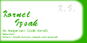 kornel izsak business card