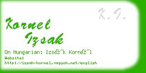 kornel izsak business card